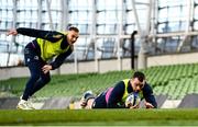 10 December 2021; Cian Healy and Nick McCarthy during a Leinster Rugby captain's run at the Aviva Stadium in Dublin. Photo by Harry Murphy/Sportsfile