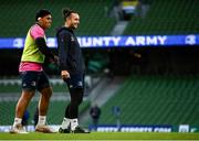 10 December 2021; James Lowe and Michael Ala'alatoa during a Leinster Rugby captain's run at the Aviva Stadium in Dublin. Photo by Harry Murphy/Sportsfile