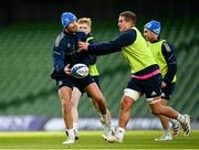 10 December 2021; Ross Byrne and Scott Penny during a Leinster Rugby captain's run at the Aviva Stadium in Dublin. Photo by Harry Murphy/Sportsfile