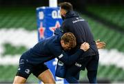 10 December 2021; Josh van der Flier, left, and Jamison Gibson-Park during a Leinster Rugby captain's run at the Aviva Stadium in Dublin. Photo by Harry Murphy/Sportsfile