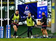 10 December 2021; Players, from left, Cian Healy, Nick McCarthy and Rónan Kelleher during a Leinster Rugby captain's run at the Aviva Stadium in Dublin. Photo by Harry Murphy/Sportsfile