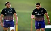 10 December 2021; Roman Salanoa, left, and James French during Munster Rugby squad training at University of Limerick in Limerick. Photo by Brendan Moran/Sportsfile