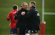 10 December 2021; Keith Earls, left, and Dave Kilcoyne during Munster Rugby squad training at University of Limerick in Limerick. Photo by Brendan Moran/Sportsfile
