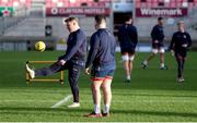 10 December 2021; Ross Kane and Marty Moore during Ulster rugby captain's run at Kingspan Stadium in Belfast. Photo by John Dickson/Sportsfile