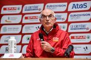 11 December 2021; Liam Hennessy, Local Organising Committee Chairperson, speaking during a press conference ahead of the SPAR European Cross Country Championships Fingal-Dublin 2021 at the Sport Ireland Campus in Dublin. Photo by Sam Barnes/Sportsfile