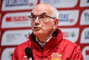 11 December 2021; Liam Hennessy, Local Organising Committee Chairperson, speaking during a press conference ahead of the SPAR European Cross Country Championships Fingal-Dublin 2021 at the Sport Ireland Campus in Dublin. Photo by Sam Barnes/Sportsfile