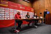 11 December 2021; Liam Hennessy, Local Organising Committee Chairperson, left, speaking during a press conference ahead of the SPAR European Cross Country Championships Fingal-Dublin 2021 at the Sport Ireland Campus in Dublin. Photo by Sam Barnes/Sportsfile