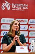 11 December 2021; Cllr Seána Ó Rodaigh, Fingal County Council Mayor speaking during a press conference ahead of the SPAR European Cross Country Championships Fingal-Dublin 2021 at the Sport Ireland Campus in Dublin. Photo by Sam Barnes/Sportsfile