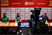 11 December 2021; A general view of a tv camera during a press conference ahead of the SPAR European Cross Country Championships Fingal-Dublin 2021 at the Sport Ireland Campus in Dublin. Photo by Sam Barnes/Sportsfile