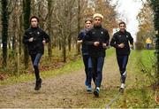 11 December 2021; Ireland athletes, from left, Dean Casey, Nick Griggs, Abdel Laadjel, and Sean Kay train on the course ahead of the SPAR European Cross Country Championships Fingal-Dublin 2021 at the Sport Ireland Campus in Dublin. Photo by Sam Barnes/Sportsfile