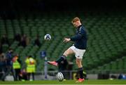 11 December 2021; Ciarán Frawley of Leinster before the Heineken Champions Cup Pool A match between Leinster and Bath at Aviva Stadium in Dublin. Photo by Harry Murphy/Sportsfile