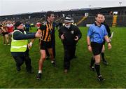 11 December 2021; Referee Jerome Henry is escorted off the field as Michael Daly of Mountbellew/Moylough attempts to confront him after the AIB Connacht GAA Football Senior Club Championship Semi-Final match between Pádraig Pearses and Mountbellew/Moylough at Dr Hyde Park in Roscommon. Photo by Eóin Noonan/Sportsfile