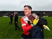 11 December 2021; Emmett Kelly of Pádraig Pearses celebrates after the AIB Connacht GAA Football Senior Club Championship Semi-Final match between Pádraig Pearses and Mountbellew/Moylough at Dr Hyde Park in Roscommon. Photo by Eóin Noonan/Sportsfile