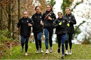 11 December 2021; Ireland athletes, from left, Michelle Finn, Roisin Flanagan, Eilish Flanagan, Aoife Cooke, and Aoibhe Richardson train on the course ahead of the SPAR European Cross Country Championships Fingal-Dublin 2021 at the Sport Ireland Campus in Dublin. Photo by Sam Barnes/Sportsfile