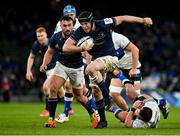 11 December 2021; Ryan Baird of Leinster breaks away from Jacques Du Toit of Bath during the Heineken Champions Cup Pool A match between Leinster and Bath at Aviva Stadium in Dublin. Photo by Brendan Moran/Sportsfile