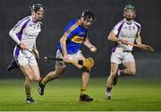 11 December 2021; Aidan Corby of Clough-Ballacolla in action against Jamie Clinton, left, and Fergal Whitely of Kilmacud Crokes during the 2021 AIB Leinster Club Senior Hurling Championship Semi-Final match between Clough-Ballacolla and Kilmacud Crokes at MW Hire O'Moore Park in Portlaoise, Laois. Photo by Piaras Ó Mídheach/Sportsfile