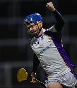 11 December 2021; Oisín O'Rorke of Kilmacud Crokes celebrates scoring his side's first goal during the 2021 AIB Leinster Club Senior Hurling Championship Semi-Final match between Clough-Ballacolla and Kilmacud Crokes at MW Hire O'Moore Park in Portlaoise, Laois. Photo by Piaras Ó Mídheach/Sportsfile