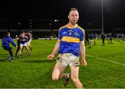 11 December 2021; Eoin Doyle of Clough-Ballacolla celebrates after his side's victory in the 2021 AIB Leinster Club Senior Hurling Championship Semi-Final match between Clough-Ballacolla and Kilmacud Crokes at MW Hire O'Moore Park in Portlaoise, Laois. Photo by Piaras Ó Mídheach/Sportsfile