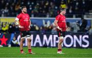 11 December 2021; Sean Reidy, left, and Rob Herring of Ulster during the Heineken Champions Cup Pool A match between ASM Clermont Auvergne and Ulster at Stade Marcel-Michelin in Clermont-Ferrand, France. Photo by Julien Poupart/Sportsfile