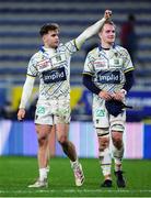 11 December 2021; Damian Penaud of Clermont Auvergne, left, after the Heineken Champions Cup Pool A match between ASM Clermont Auvergne and Ulster at Stade Marcel-Michelin in Clermont-Ferrand, France. Photo by Julien Poupart/Sportsfile
