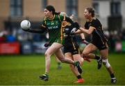 11 December 2021; Orlaith Mallon of Meath in action against Aine Cronin of TG4 Underdogs during the match between Meath and TG4 Underdogs at Donaghmore Ashbourne GAA club in Ashbourne, Meath. Photo by David Fitzgerald/Sportsfile