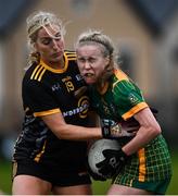 11 December 2021; Stacey Grimes of Meath in action against Bronagh Fagan of TG4 Underdogs during the match between Meath and TG4 Underdogs at Donaghmore Ashbourne GAA club in Ashbourne, Meath. Photo by David Fitzgerald/Sportsfile