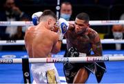 11 December 2021; Conor Benn, right, and Chris Algieri during their WBA Continental Welterweight Title bout at M&S Bank Arena in Liverpool, England. Photo by Stephen McCarthy/Sportsfile