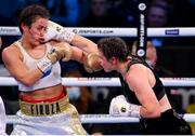 11 December 2021; Katie Taylor, right, and Firuza Sharipova during their Undisputed Lightweight Championship bout at M&S Bank Arena in Liverpool, England. Photo by Stephen McCarthy/Sportsfile