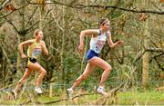 12 December 2021; Megan Keith of Great Britain, right, and Emma Heckel of Germany competing in the U20 Women's 4000m during the SPAR European Cross Country Championships Fingal-Dublin 2021 at the Sport Ireland Campus in Dublin. Photo by Seb Daly/Sportsfile