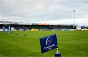 12 December 2021; A general view of a corner flag in the Sportsground before the Heineken Champions Cup Pool B match between Connacht and Stade Francais Paris in Galway. Photo by Brendan Moran/Sportsfile