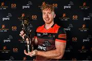 12 December 2021; Cian Lynch of Limerick with his PwC GAA/GPA Hurler of the Year award for 2021 at RTÉ Studios in Dublin. Photo by Brendan Moran/Sportsfile