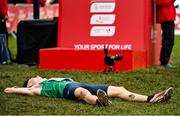 12 December 2021; Darragh McElhinney of Ireland after finishing second in the U23 Men's 8000m during the SPAR European Cross Country Championships Fingal-Dublin 2021 at the Sport Ireland Campus in Dublin. Photo by Sam Barnes/Sportsfile