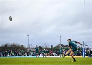 12 December 2021; Jack Carty of Connacht kicks a conversion during the Heineken Champions Cup Pool B match between Connacht and Stade Francais Paris at the Sportsground in Galway. Photo by Harry Murphy/Sportsfile