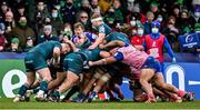 12 December 2021; Shane Delahunt of Connacht controls a maul during the Heineken Champions Cup Pool B match between Connacht and Stade Francais Paris at Sportsground in Galway. Photo by Brendan Moran/Sportsfile
