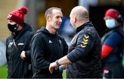12 December 2021; Munster academy manager Ian Costello and Wasps team manager Dave Bassett before the Heineken Champions Cup Pool B match between Wasps and Munster at Coventry Building Society Arena in Coventry, England. Photo by Stephen McCarthy/Sportsfile