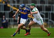 12 December 2021; Paul Quirke of St Rynaghs in action against Evan Shefflin of Shamrocks Ballyhale during the AIB Leinster GAA Hurling Senior Club Championship Semi-Final match between St Rynaghs and Shamrocks Ballyhale at Bord na Mona O’Connor Park in Tullamore, Offaly. Photo by Eóin Noonan/Sportsfile