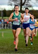 12 December 2021; Aoibhe Richardson of Ireland competes in the Senior Women's 8000m final during the SPAR European Cross Country Championships Fingal-Dublin 2021 at the Sport Ireland Campus in Dublin. Photo by Sam Barnes/Sportsfile