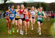 12 December 2021; Fionnuala McCormack of Ireland, right, competes in the Senior Women's 8000m final during the SPAR European Cross Country Championships Fingal-Dublin 2021 at the Sport Ireland Campus in Dublin. Photo by Seb Daly/Sportsfile