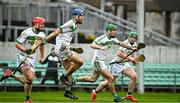 12 December 2021; Shamrocks Ballyhale players, including Eoin Cody celebrate after scoring their side's third goal in the last seconds of normal time to take the game to extra-time during the AIB Leinster GAA Hurling Senior Club Championship Semi-Final match between St Rynaghs and Shamrocks Ballyhale at Bord na Mona O’Connor Park in Tullamore, Offaly. Photo by Eóin Noonan/Sportsfile