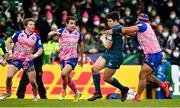 12 December 2021; Alex Wootton of Connacht is tackled by Tolu Latu of Stade Francais during the Heineken Champions Cup Pool B match between Connacht and Stade Francais Paris at Sportsground in Galway. Photo by Brendan Moran/Sportsfile