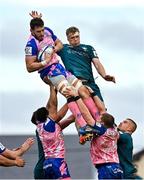 12 December 2021; Paul Gabrillagues of Stade Francais wins possession in the lineout against Niall Murray of Connacht during the Heineken Champions Cup Pool B match between Connacht and Stade Francais Paris at Sportsground in Galway. Photo by Brendan Moran/Sportsfile