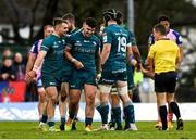 12 December 2021; Oran McNulty of Connacht, left, congratulates Sam Arnold for a turnover during the Heineken Champions Cup Pool B match between Connacht and Stade Francais Paris at the Sportsground in Galway. Photo by Harry Murphy/Sportsfile
