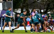 12 December 2021; Connacht players including John Porch, second left, celebrates a turnover during the Heineken Champions Cup Pool B match between Connacht and Stade Francais Paris at the Sportsground in Galway. Photo by Harry Murphy/Sportsfile