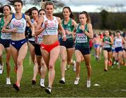 12 December 2021; Eilish Flanagan, left, and Michelle Finn of Ireland compete in the Senior Women's 8000m final during the SPAR European Cross Country Championships Fingal-Dublin 2021 at the Sport Ireland Campus in Dublin. Photo by Sam Barnes/Sportsfile