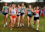 12 December 2021; Michelle Finn of Ireland, second from right, competes in the Senior Women's 8000m final during the SPAR European Cross Country Championships Fingal-Dublin 2021 at the Sport Ireland Campus in Dublin. Photo by Seb Daly/Sportsfile