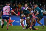 12 December 2021; Jarrad Butler of Connacht is tackled by Charlie Francoz of Stade Francais during the Heineken Champions Cup Pool B match between Connacht and Stade Francais Paris at Sportsground in Galway. Photo by Brendan Moran/Sportsfile