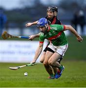 12 December 2021; John McGrath of Loughmore-Castleiney in action against Barry Coughlan of Ballygunner during the AIB Munster GAA Hurling Senior Club Championship Semi-Final match between Ballygunner and Loughmore-Castleiney at Fraher Field in Dungarvan, Waterford. Photo by Piaras Ó Mídheach/Sportsfile