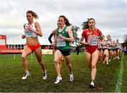 12 December 2021; Fionnuala McCormack of Ireland, centre, competes in the Senior Women's 8000m final during the SPAR European Cross Country Championships Fingal-Dublin 2021 at the Sport Ireland Campus in Dublin. Photo by Sam Barnes/Sportsfile