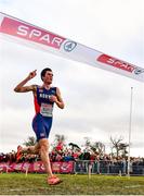 12 December 2021; Jakob Ingebrigtsen of Norway crosses the finish line to win the Senior Men's 10,000m during the SPAR European Cross Country Championships Fingal-Dublin 2021 at the Sport Ireland Campus in Dublin. Photo by Sam Barnes/Sportsfile