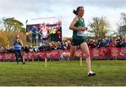 12 December 2021; Fionnuala McCormack of Ireland crosses the line to finish ninth in the Senior Women's 8000m final during the SPAR European Cross Country Championships Fingal-Dublin 2021 at the Sport Ireland Campus in Dublin. Photo by Seb Daly/Sportsfile